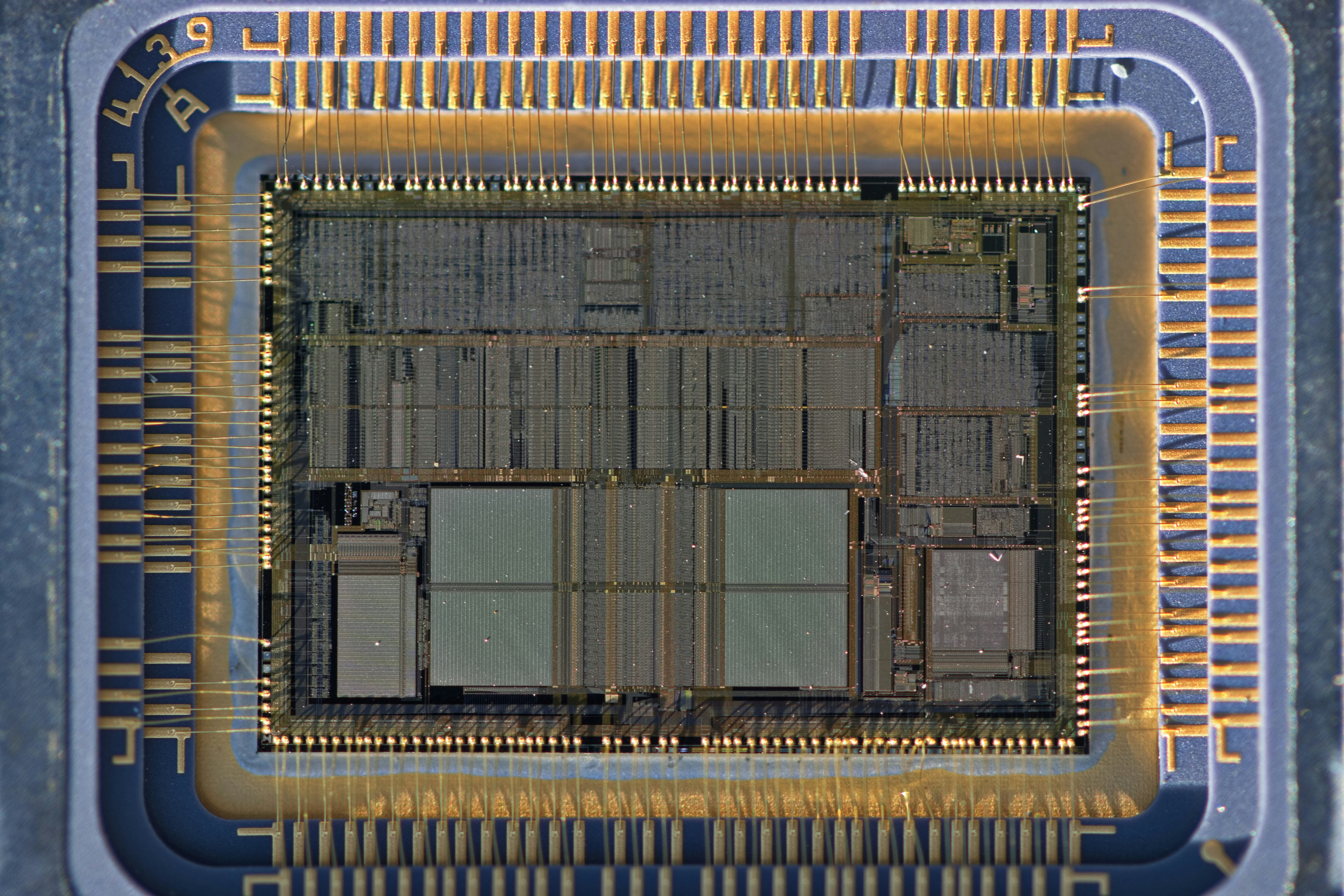 A close up of a computer processor chip